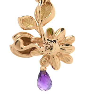 Christian Dior 18K Yellow Gold Diamond Amethyst Diorette Pendant Necklace 5 of 7