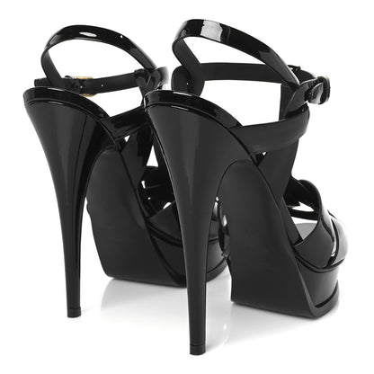 Saint Laurent Patent Tribute 105 Platform Sandals 39.5 Black 5 of 10