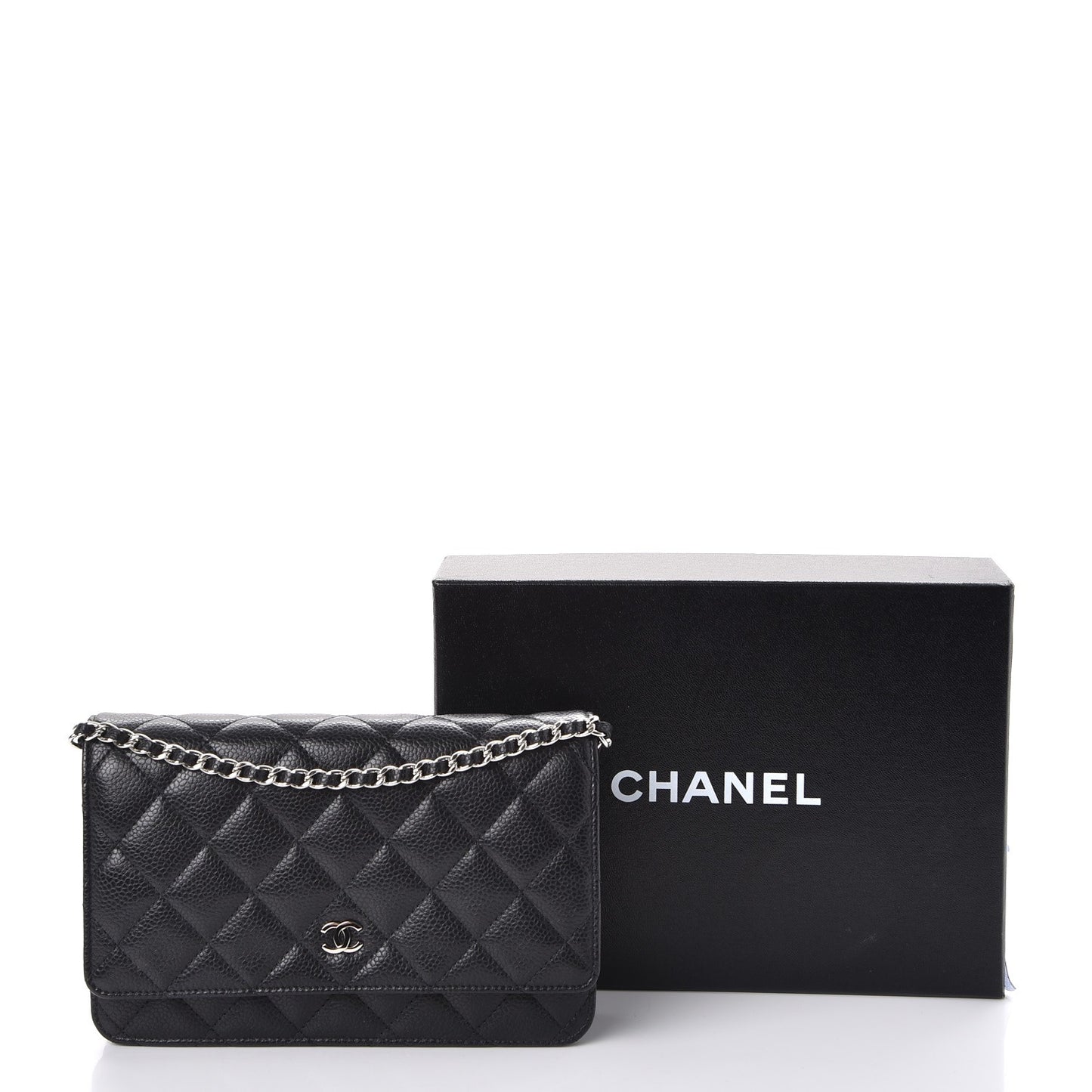 Caviar Quilted Wallet On Chain WOC Black