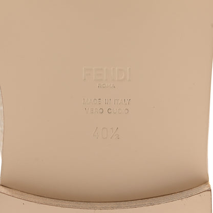 Fendi Calfskin Crocodile Embossed Karligraphy Logo Riding Boots 40.5 White 6 of 16