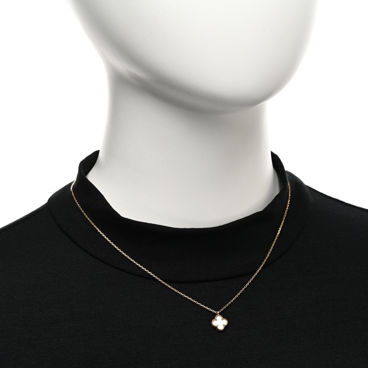 18K Yellow Gold Mother of Pearl Sweet Alhambra Pendant Necklace
