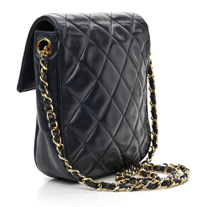 Chanel Lambskin Quilted Flap Crossbody Navy Blue 3 of 11