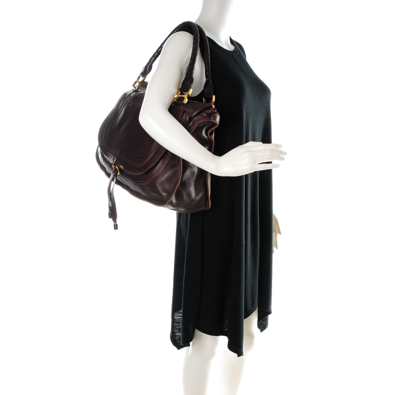 Chloe Calfskin Large Marcie Satchel Moka 2 of 9