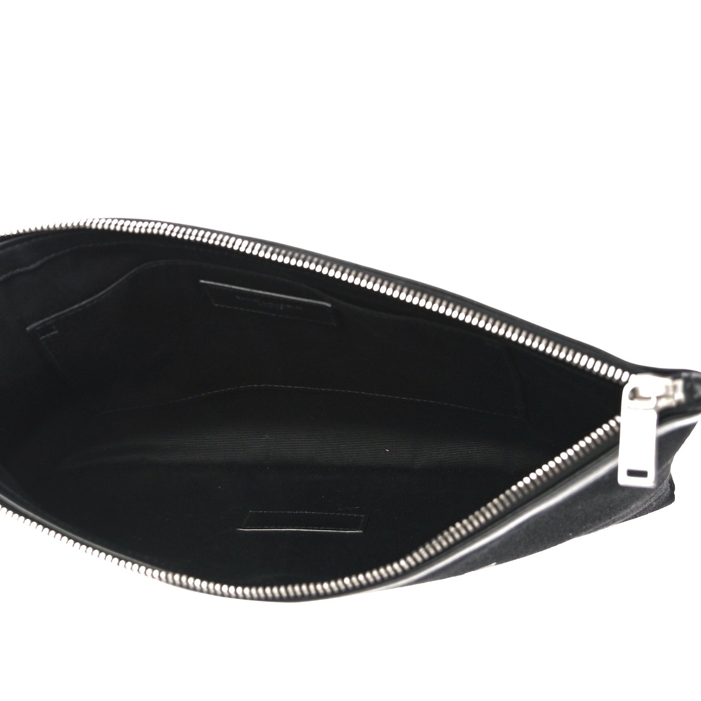Linen Canvas Rive Gouche Zipped Pouch Black