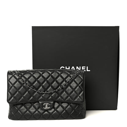 Chanel Calfskin Quilted XXL Travel Flap Bag Black 12 of 12