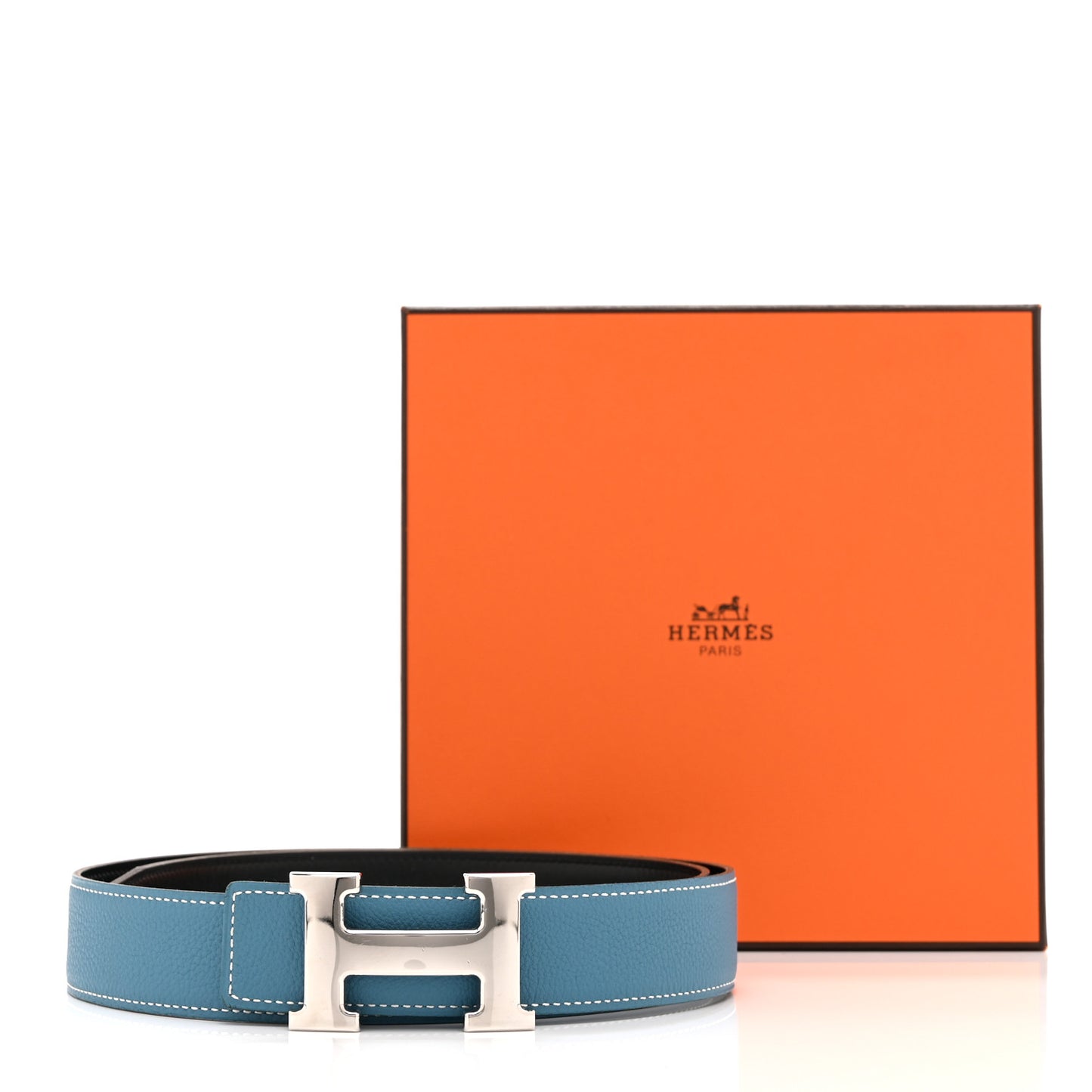 Togo Box 32mm H Belt 85 Blue Jean Black