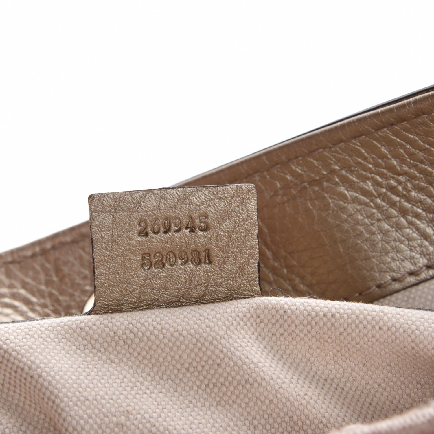 Gucci Metallic Pebbled Calfskin Medium Bella Tote Gold 7 of 7