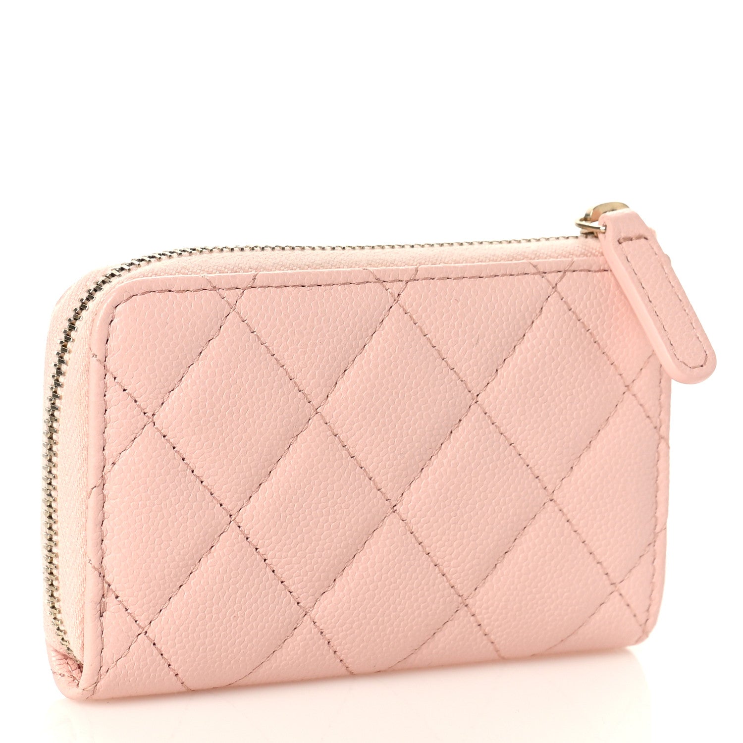 Chanel Caviar Quilted Zipped Key Holder Case Light Pink 3 of 10