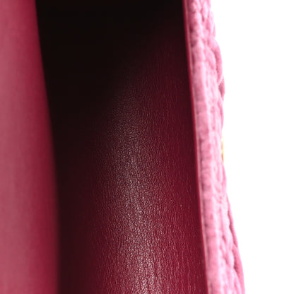 Chanel Velvet Camellia Embossed Jewel Belt Card Holder With Chain Pink 4 of 9