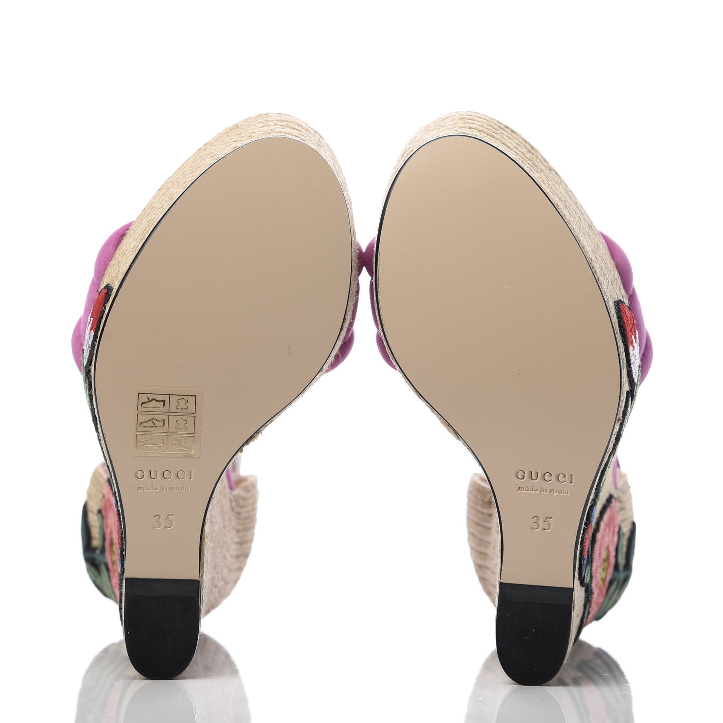 Kid Scamosciato Ophelia Espadrille Platform Wedge Sandals 35 Rododendro