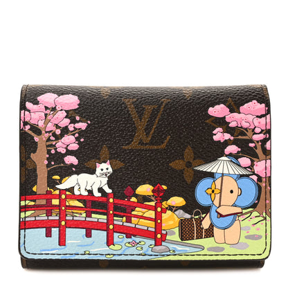 Louis Vuitton Monogram 2021 Christmas Animation Japanese Garden Victorine Wallet Wisteria Pink 1 of 7