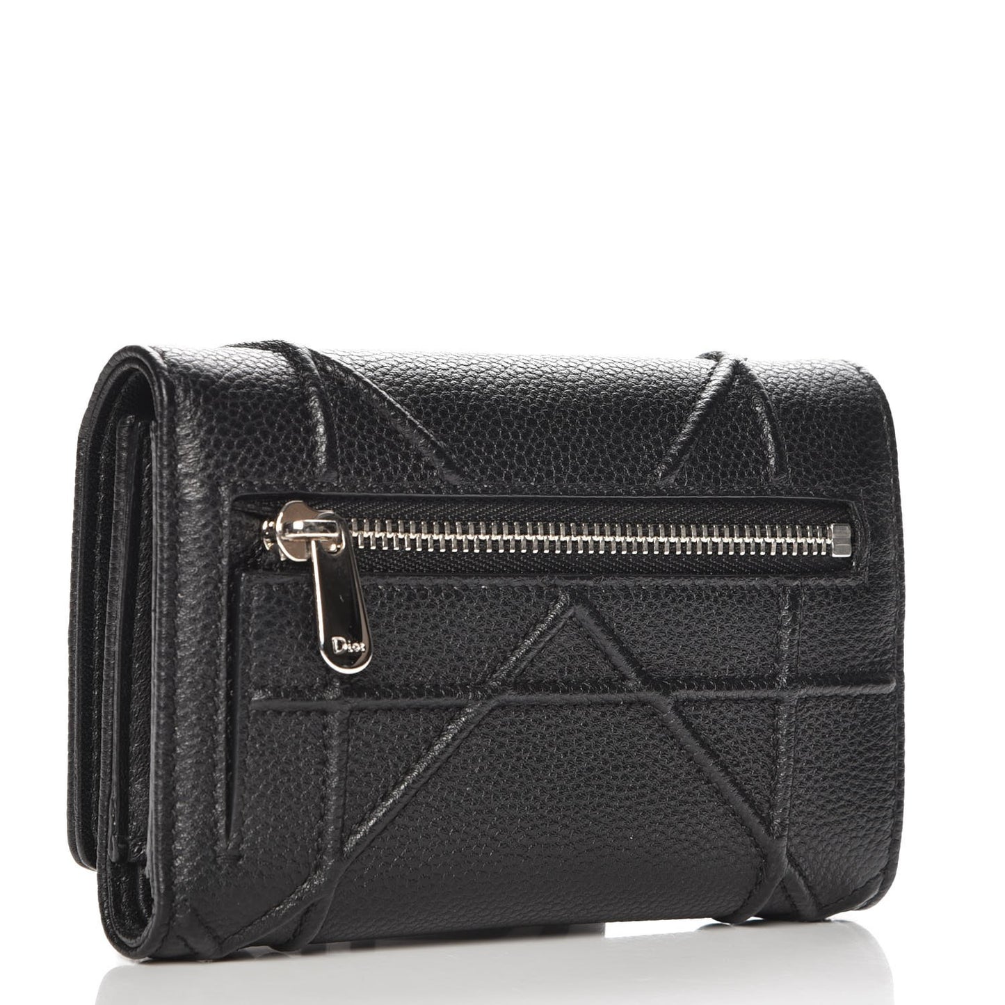 Grained Calfskin Cannage Diorama Elancee Wallet Black