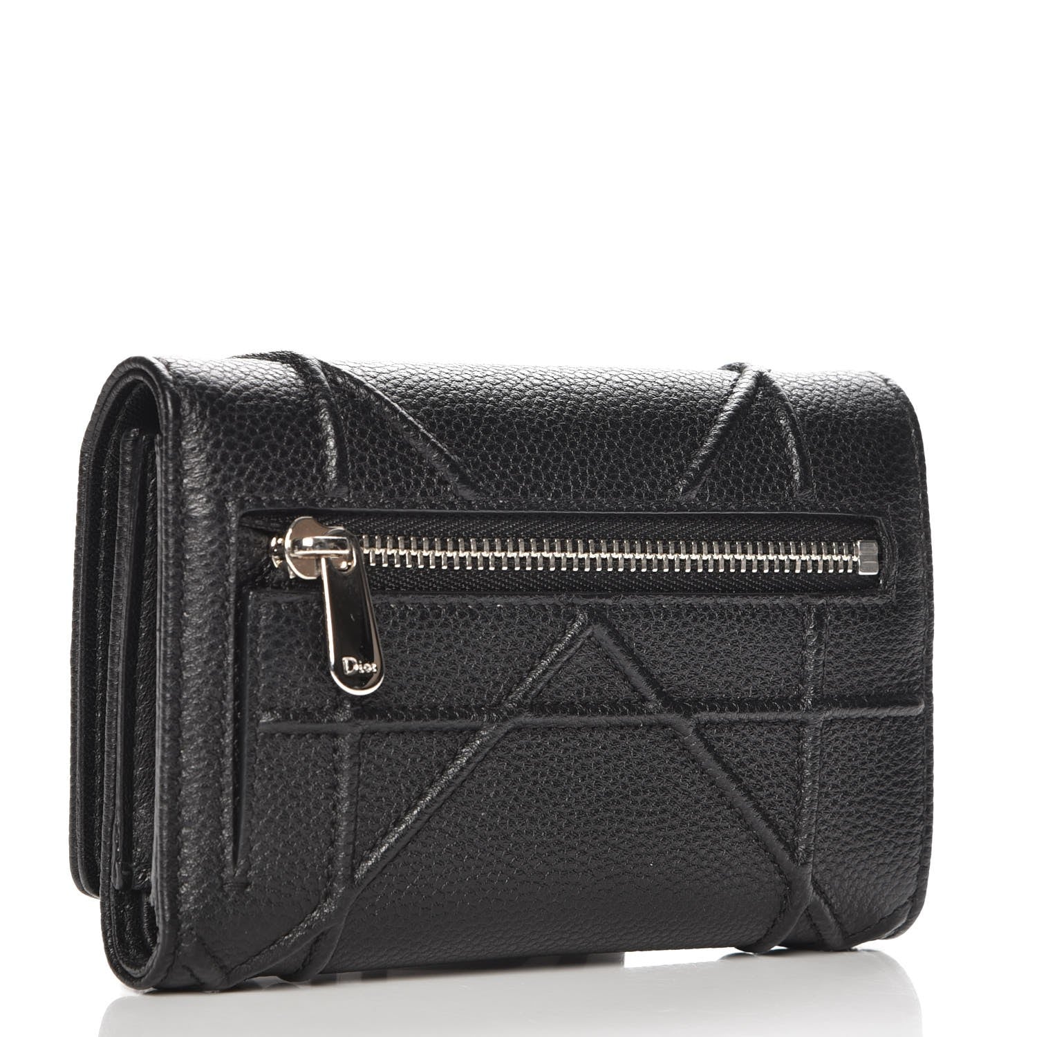 Christian Dior Grained Calfskin Cannage Diorama Elancee Wallet Black 3 of 8