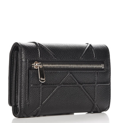 Christian Dior Grained Calfskin Cannage Diorama Elancee Wallet Black 3 of 8
