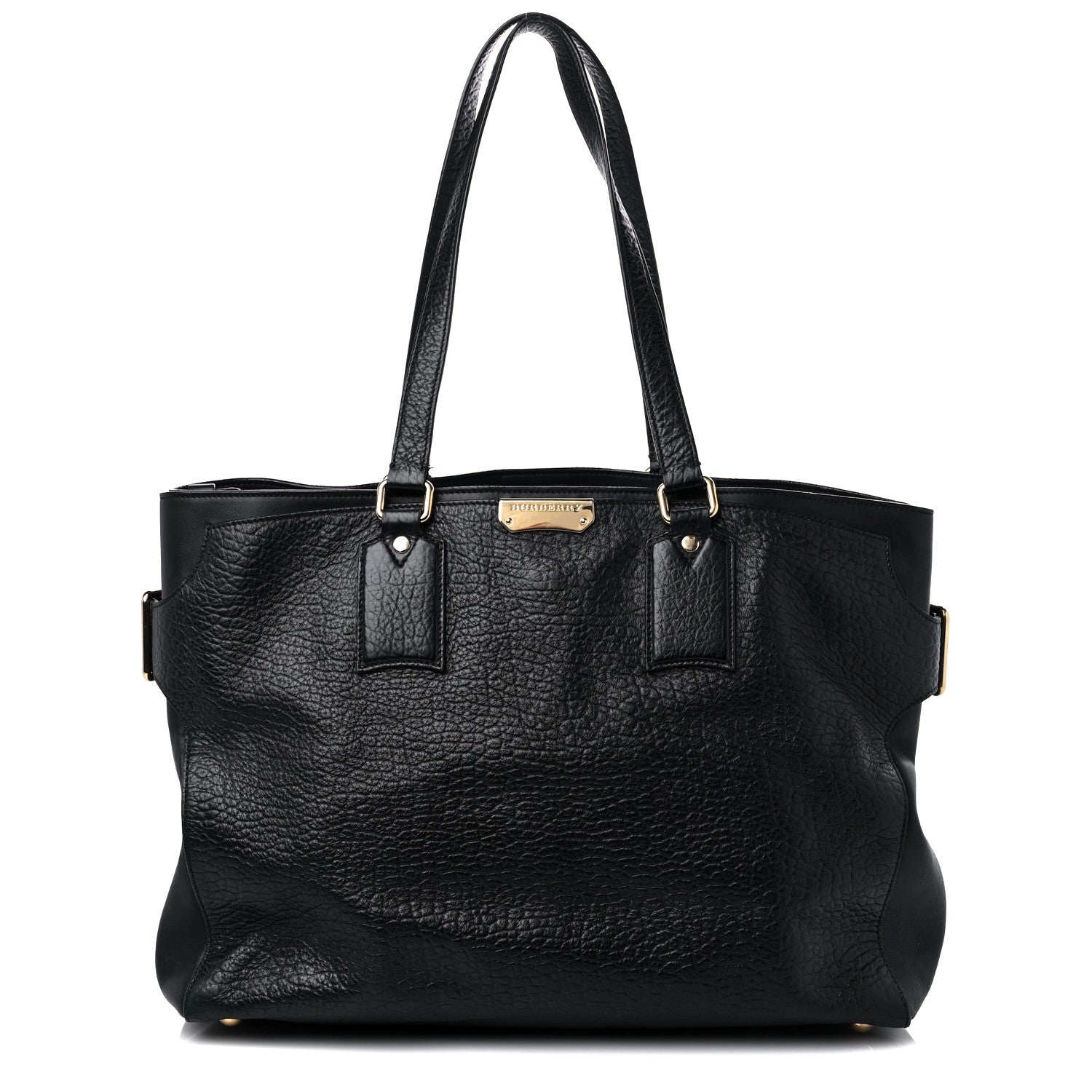 Burberry Signature Grain Calfskin Medium Tote Black 1 of 19