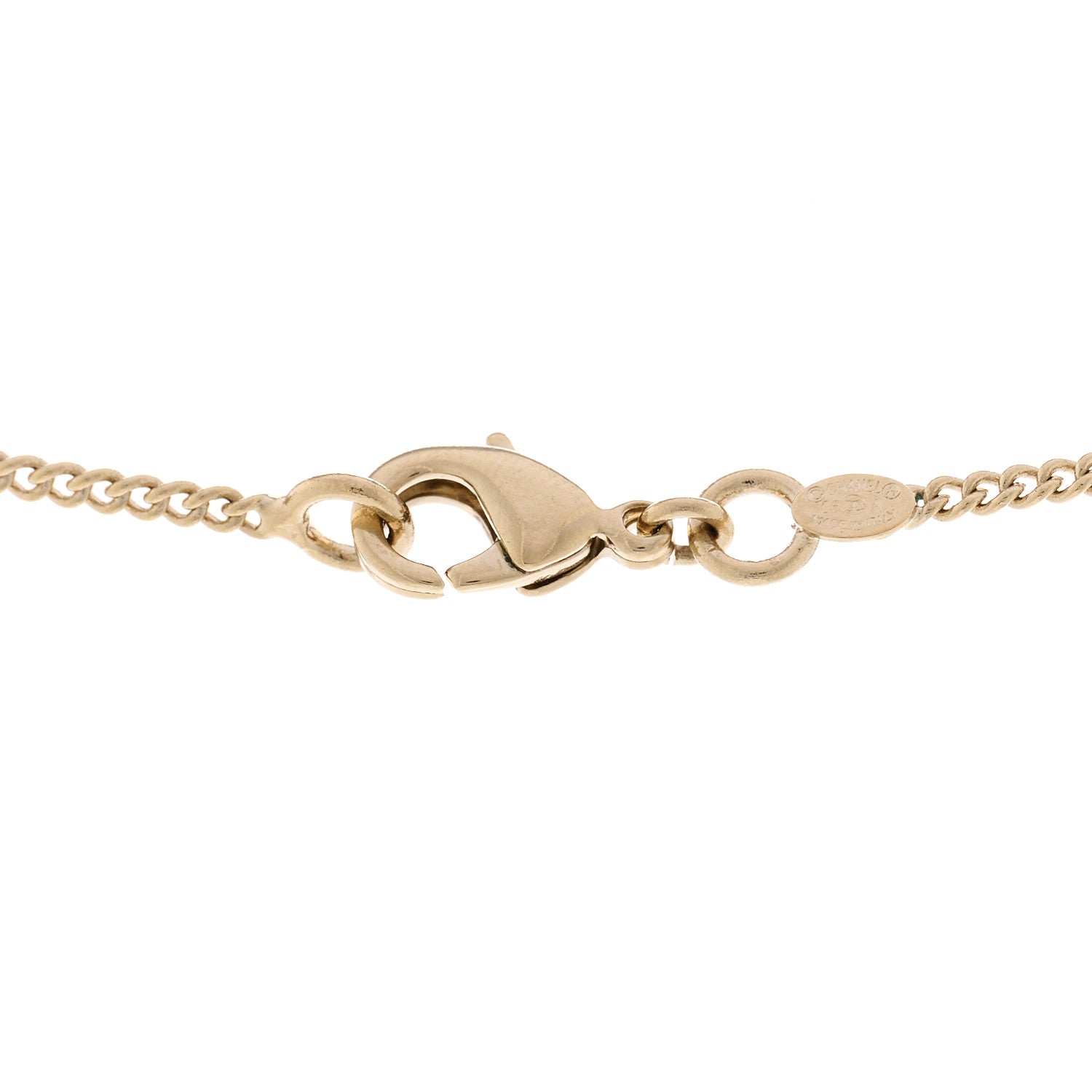 Chanel Crystal CC Long Pendant Necklace Gold Pink 5 of 5