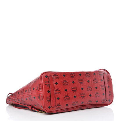 MCM Visetos Medium Liz Reversible Shopper Tote Ruby Red 7 of 20