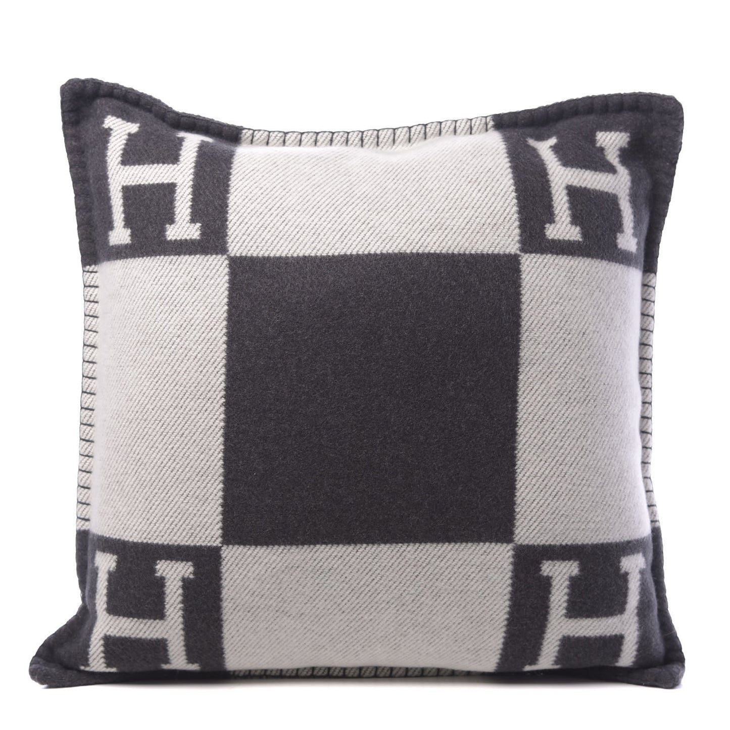 Wool Cashmere Avalon Pillow PM Ecru Gris Fonce