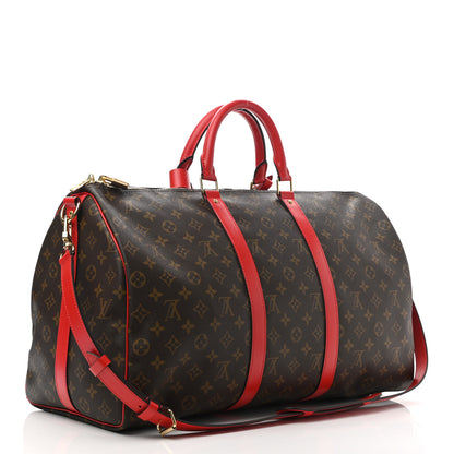 Louis Vuitton Calfskin Monogram Keepall Bandouliere 50 Coquelicot 3 of 11
