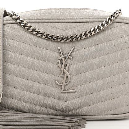Saint Laurent Grain De Poudre Matelasse Monogram Mini Lou Camera Bag Granite 8 of 11