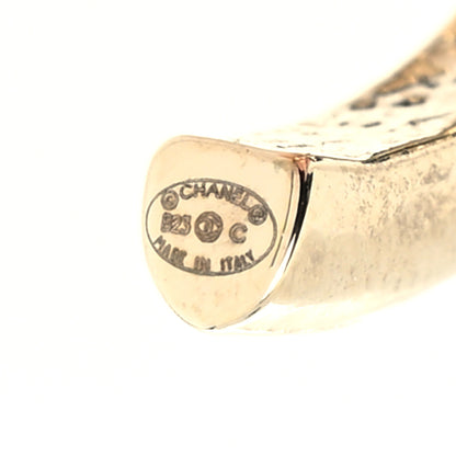 Chanel Metal Resin Lambskin Quilted CC Turnlock Chain Bag Hoop Earrings Black Gold 4 of 4