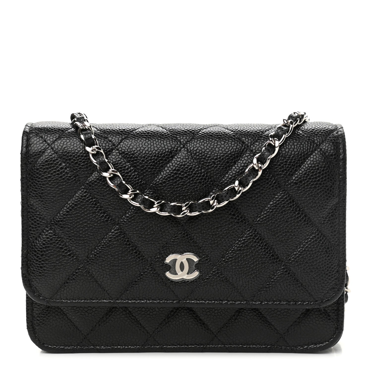 Chanel Caviar Quilted Mini Wallet On Chain WOC Black 1 of 12
