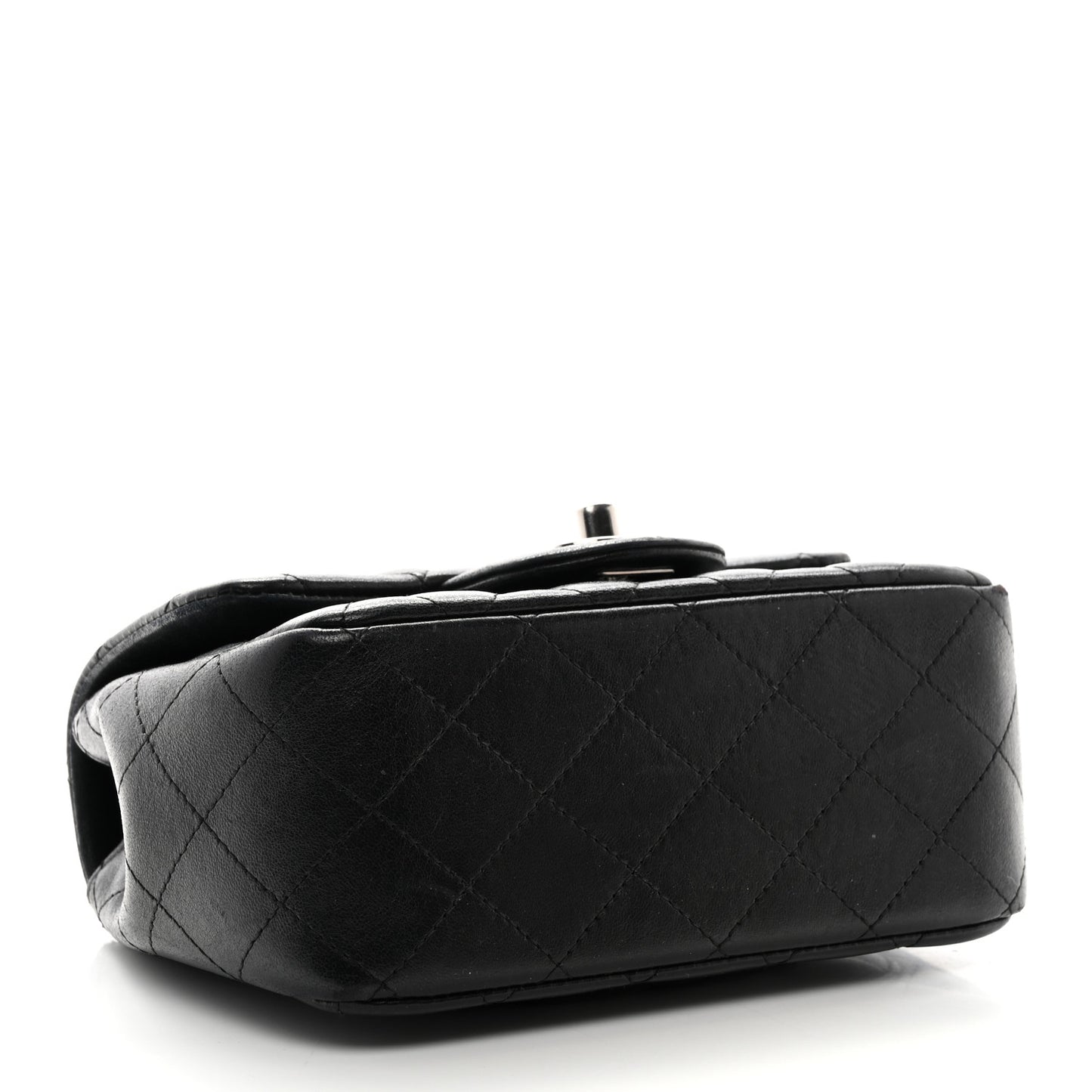 Lambskin Quilted Mini Square Flap Black