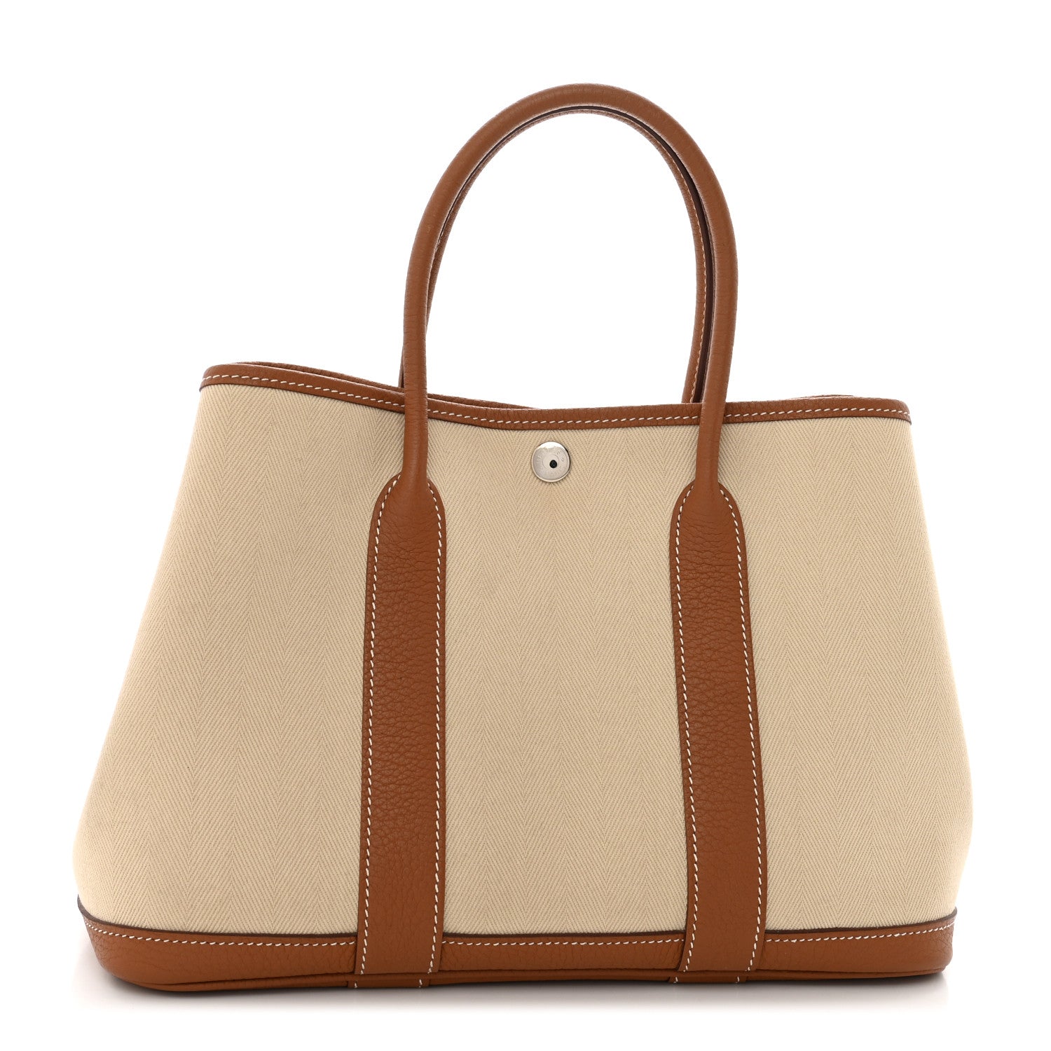 Hermes Grand Chevron Weave Negonda Garden Party 30 TPM Tote Craie Gold 1 of 11