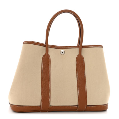 Hermes Grand Chevron Weave Negonda Garden Party 30 TPM Tote Craie Gold 1 of 11