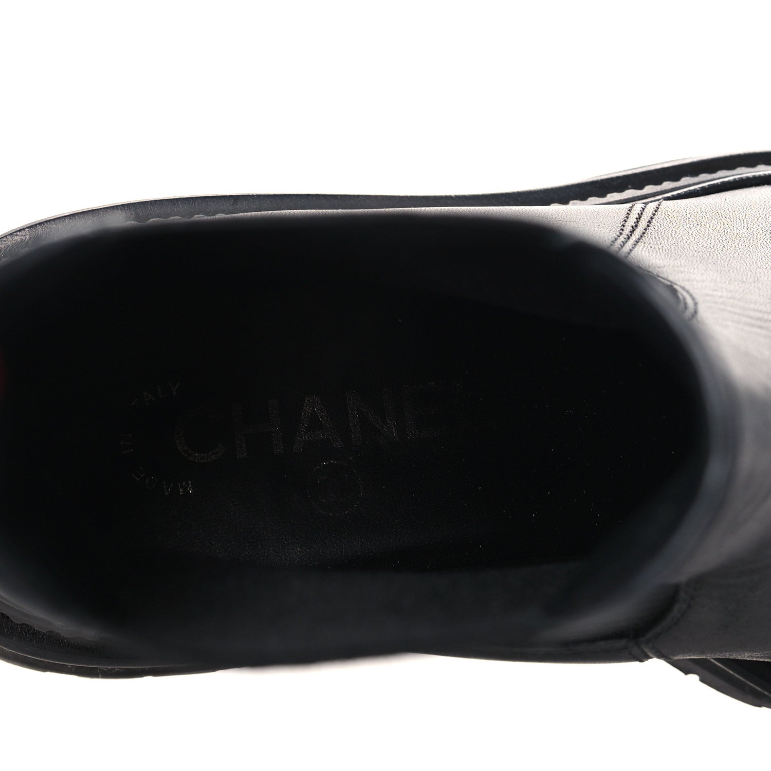 Chanel Crumpled Calfskin Patent Cap Toe Short Boots 39.5 Black 8 of 8