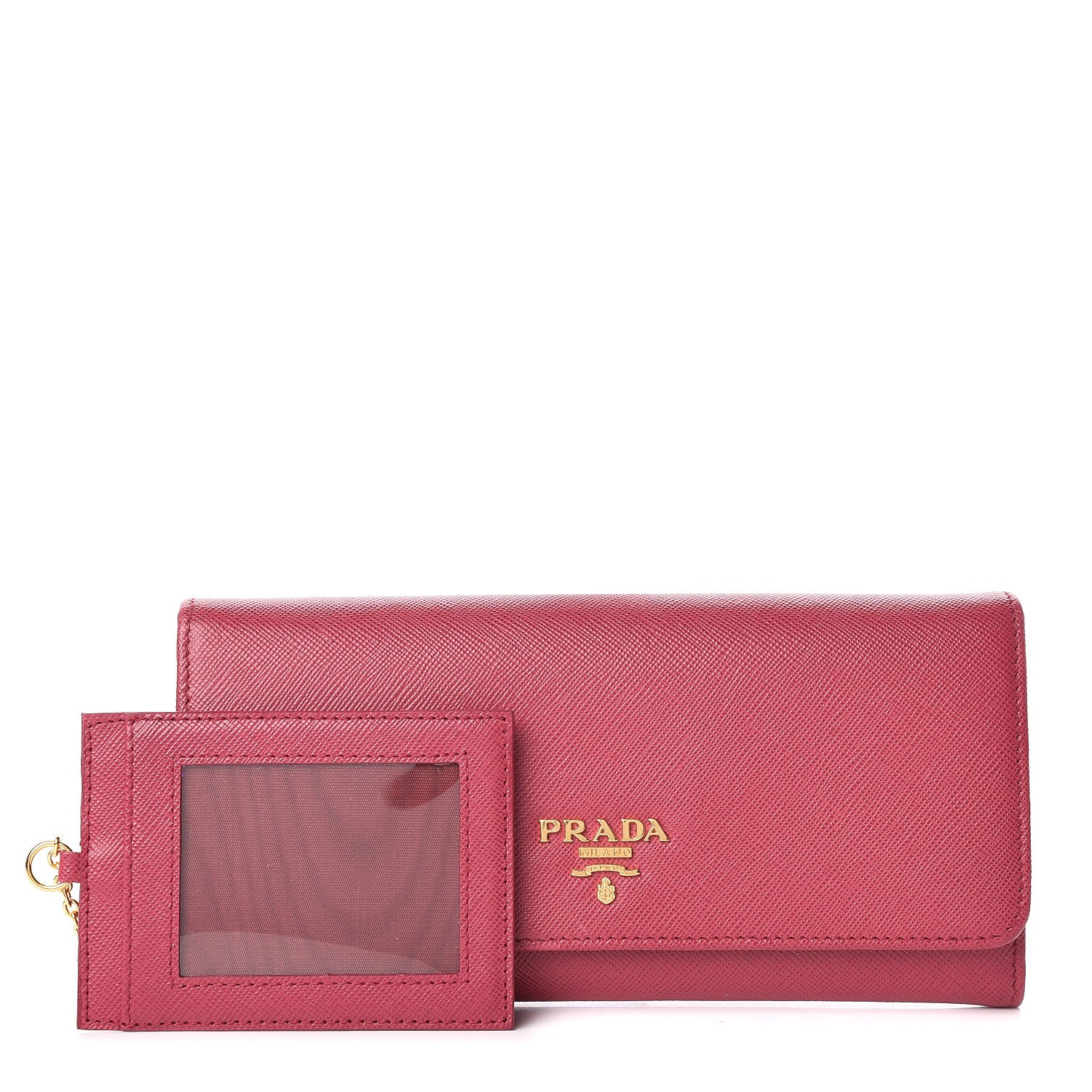 Prada Saffiano Metal Wallet Ibisco 1 of 11