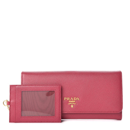Prada Saffiano Metal Wallet Ibisco 1 of 11