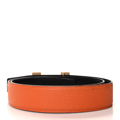 Hermes Box Togo 42mm Constance H Belt 90 36 Black Orange 2 of 6