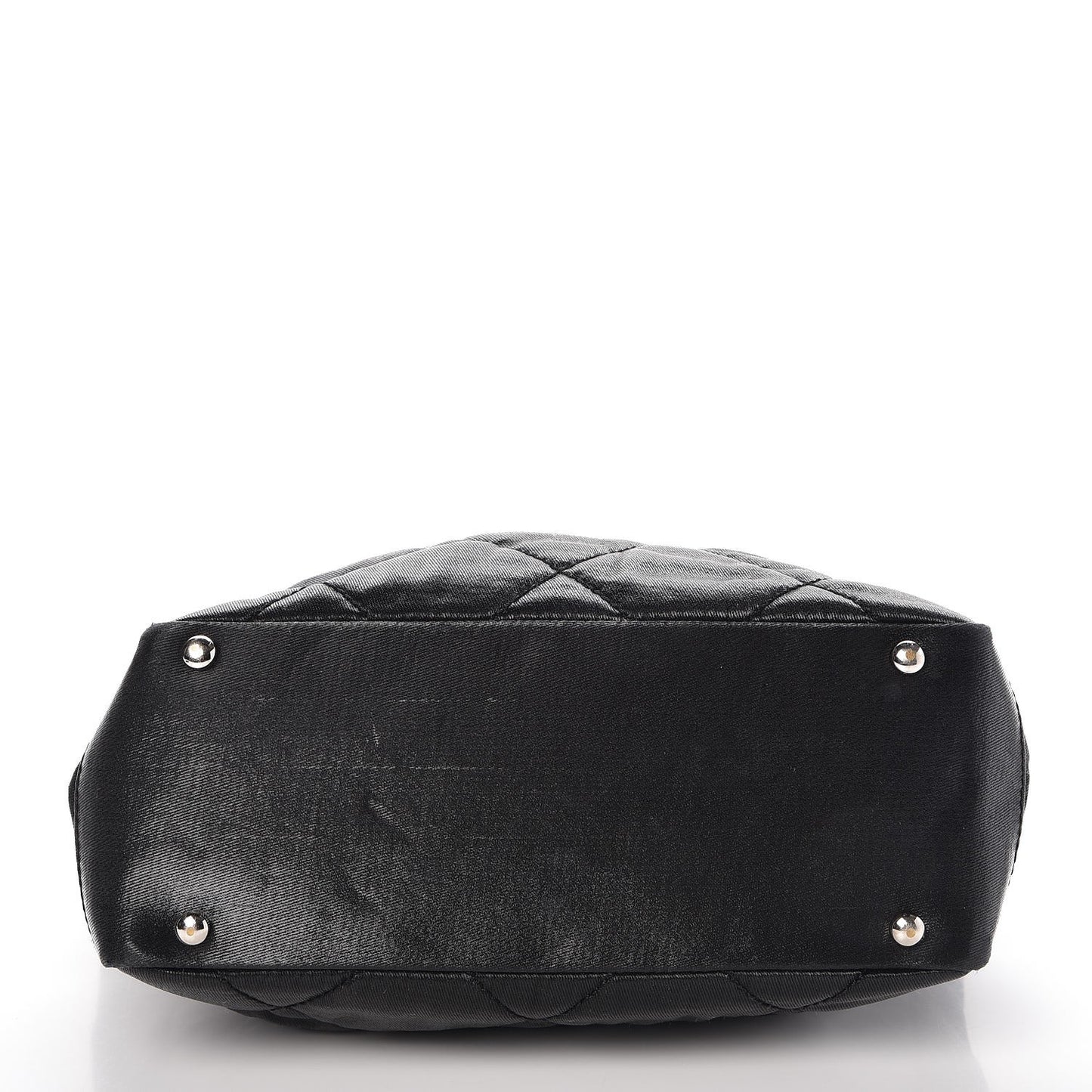 Coated Canvas Quilted Small Paris Biarritz Tote Black