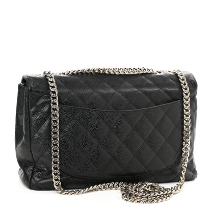 Chanel Caviar Quilted Jumbo Single Flap Bijoux Chain Black 3 of 12