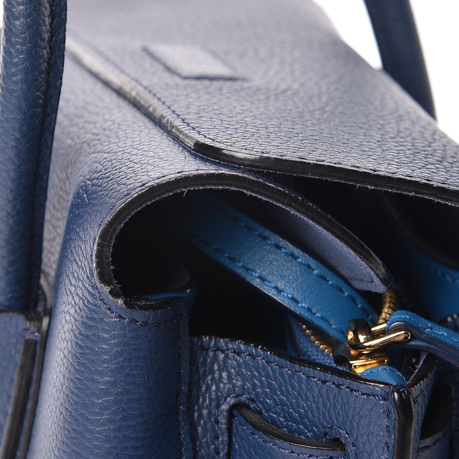 MCM Grained Calfskin Mini Milla Tote Navy 18 of 19