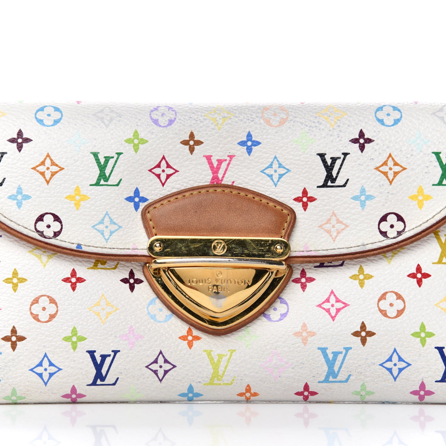 Louis Vuitton Monogram Multicolor Eugenie Wallet White Litchi 8 of 9