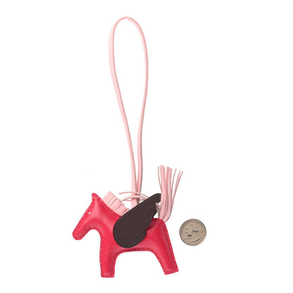 Hermes Milo Lambskin Grigri Rodeo Pegase Horse Bag Charm PM Framboise Rose Sakura Rouge Sellier 2 of 4