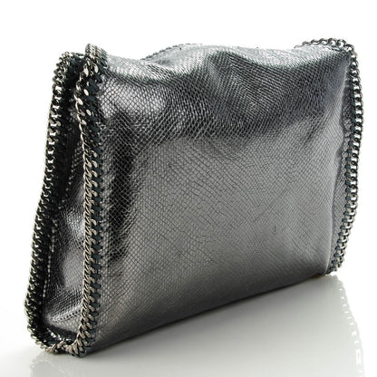 Stella McCartney Metallic Snake Print Small Falabella Tote Grey 3 of 8