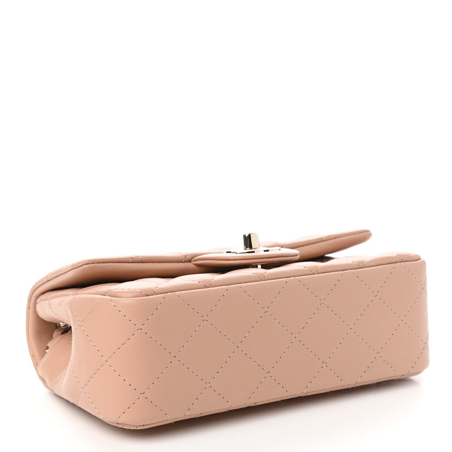 Chanel Lambskin Quilted Mini Rectangular Flap Beige 4 of 11
