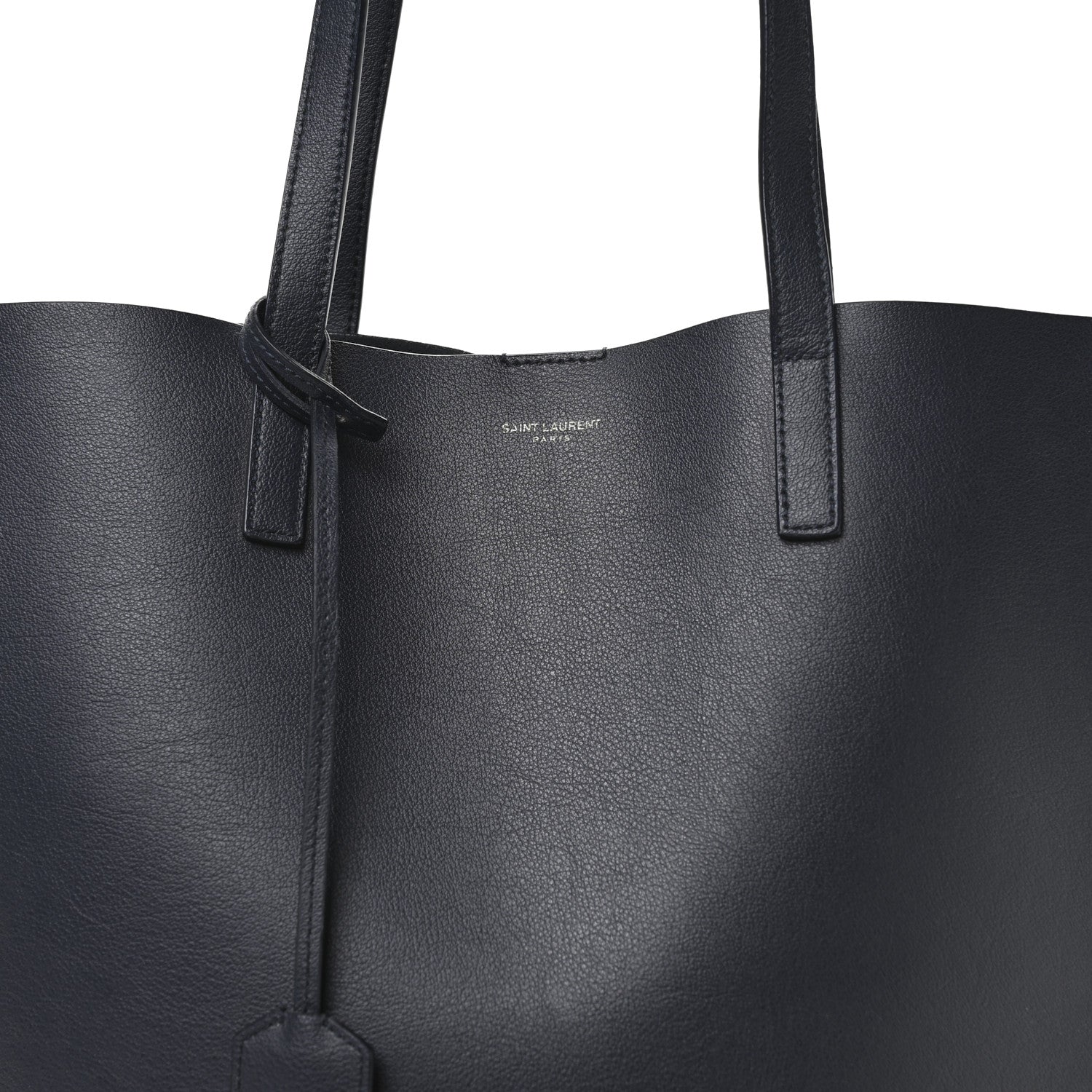 Saint Laurent Calfskin Medium Shopping Tote Deep Marine 9 of 11