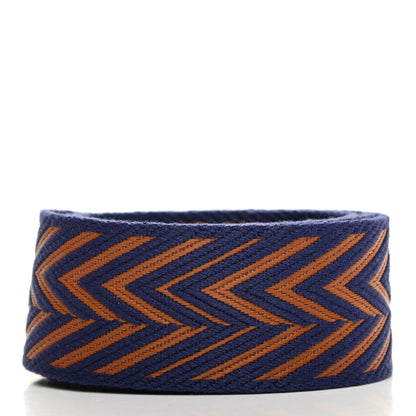 Hermes Toile Swift 50mm Sangle ZigZag Shoulder Strap Bleu Encre Gold 2 of 4