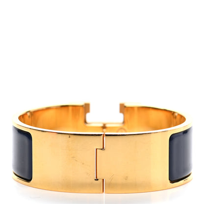 Hermes Enamel Wide Clic Clac H Bracelet PM Bleu Indigo 3 of 4