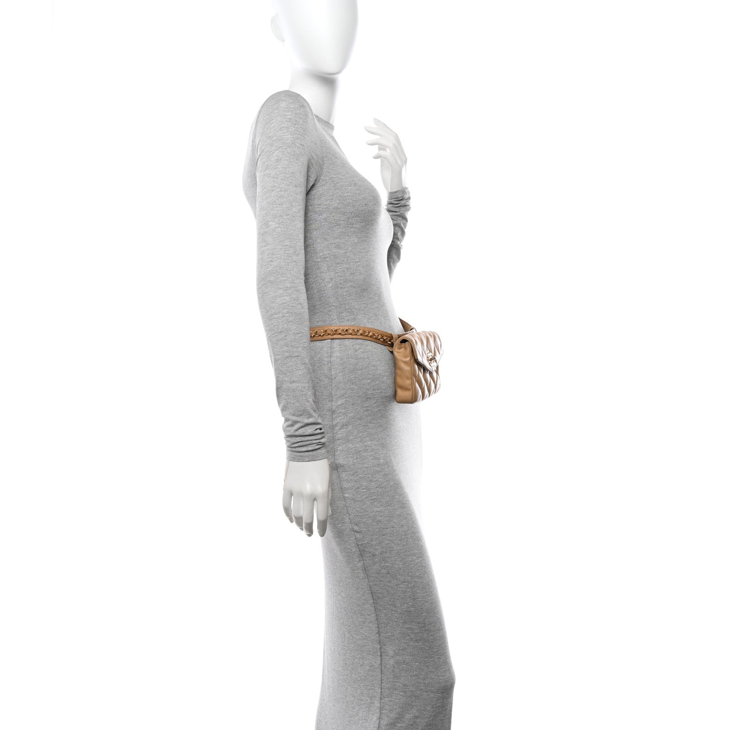 Chanel Lambskin Quilted Flap Waist Belt Bag 70 28 Beige 2 of 12