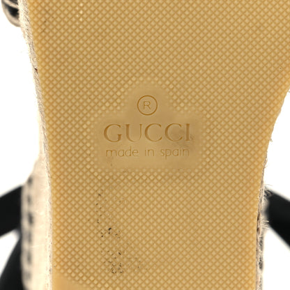 Gucci Nappa Matelasse GG Marmont Ankle Wrap Platform 35/120mm Espadrille Wedges 40 Black 8 of 9