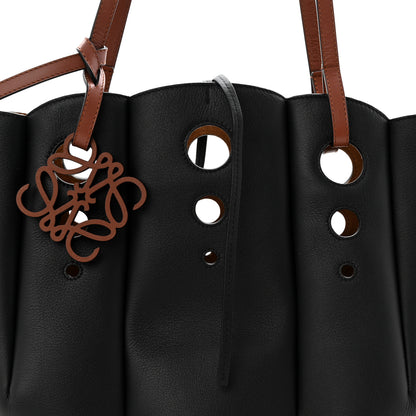 Loewe Calfskin Perforated Small Shell Tote  Black 8 of 10
