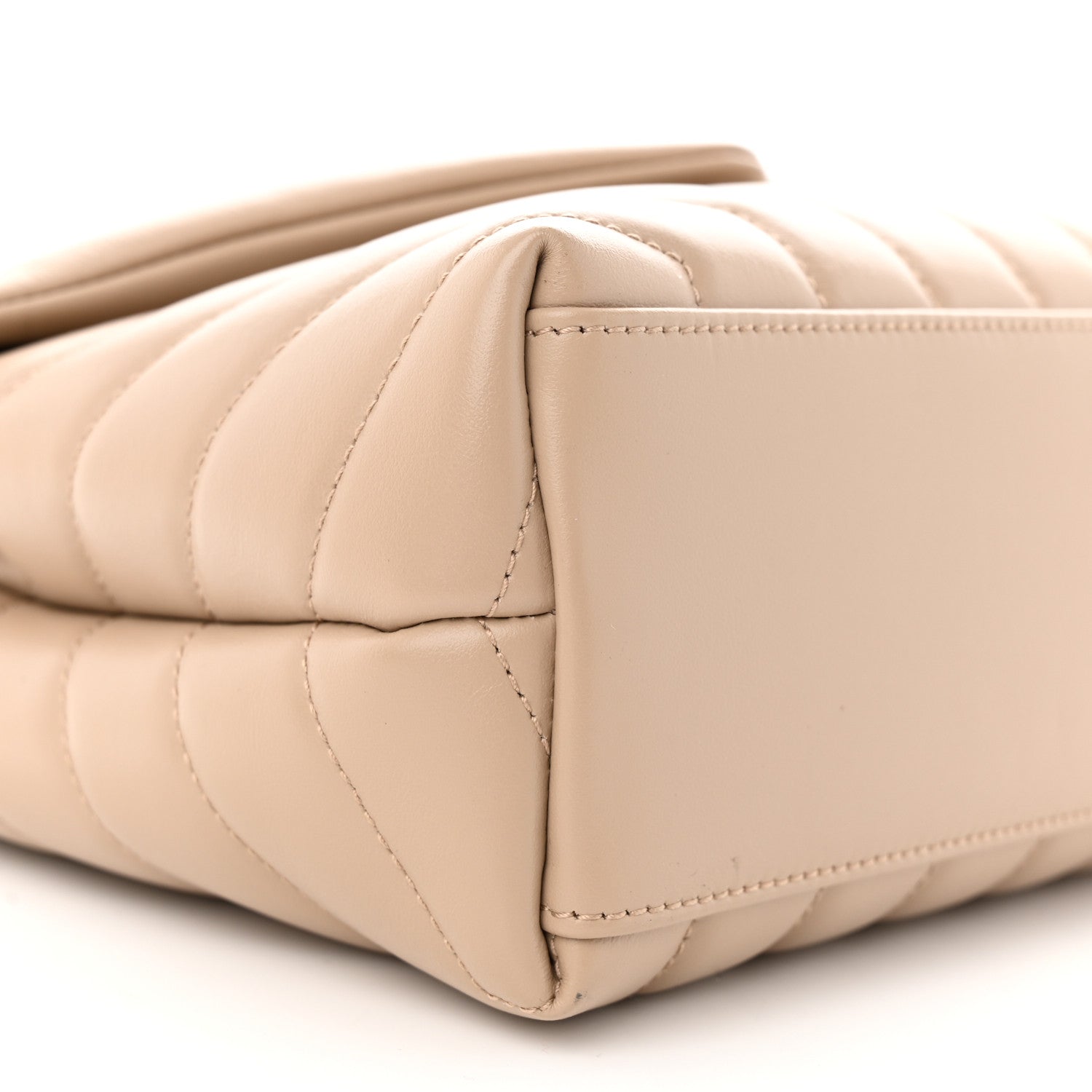 Saint Laurent Calfskin Y Quilted Monogram Small Loulou Chain Satchel Dark Beige 9 of 11