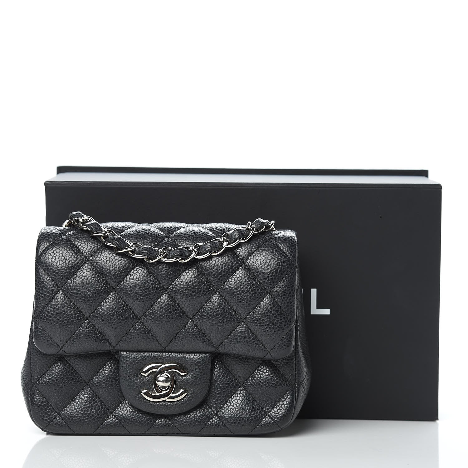 Chanel Pearly Caviar Quilted Mini Square Flap Black 10 of 10