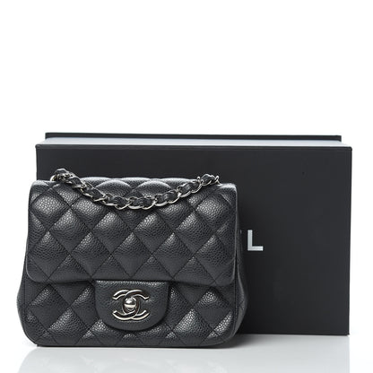 Chanel Pearly Caviar Quilted Mini Square Flap Black 10 of 10