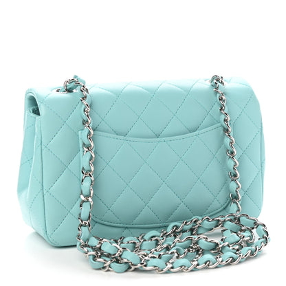 Chanel Lambskin Quilted Mini Rectangular Flap Light Blue 3 of 11